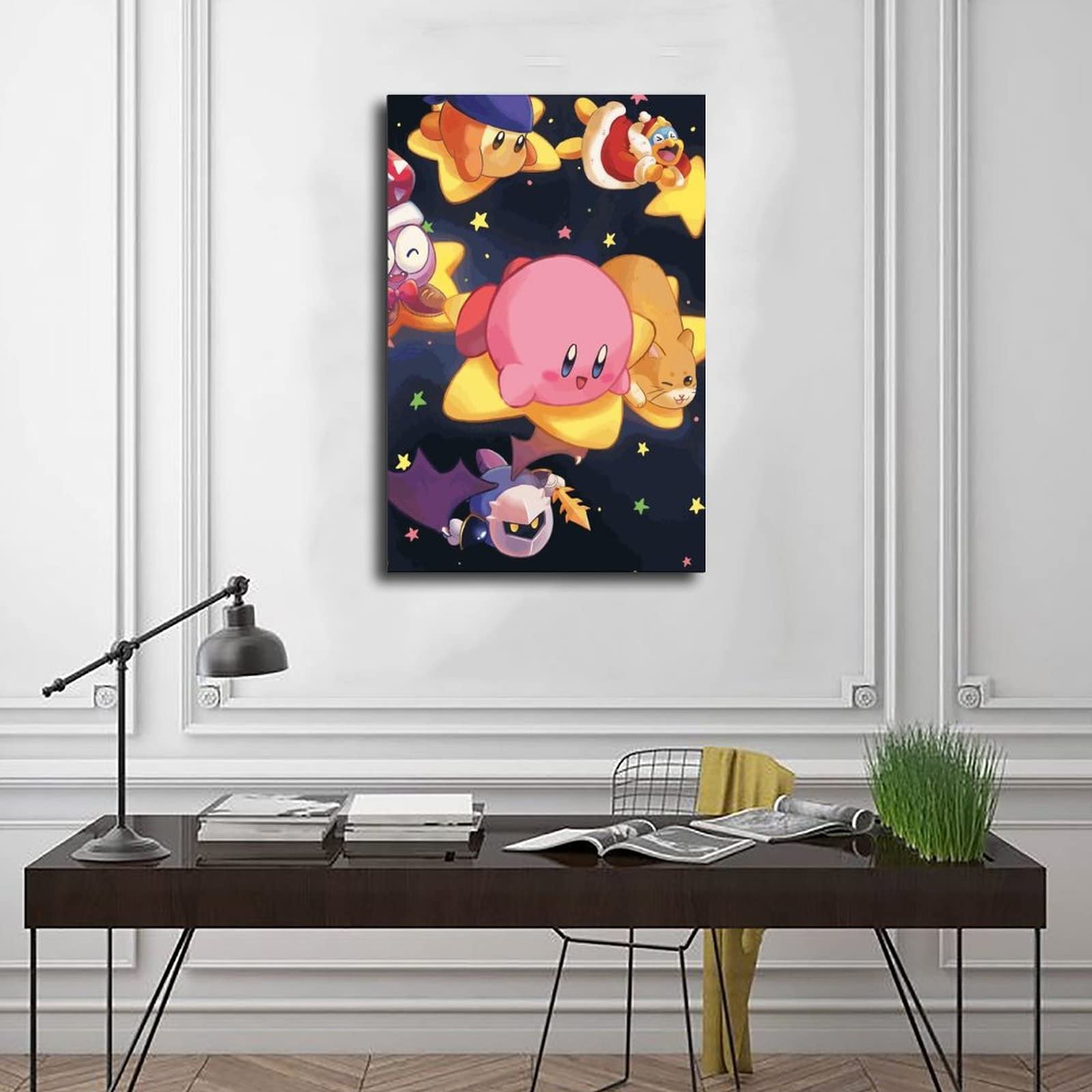 Kirby Star Space Travel - Art Mural Vintage - Impression Sur Toile Pour La Maison Et Le Bureau - 50 X 75 Cm