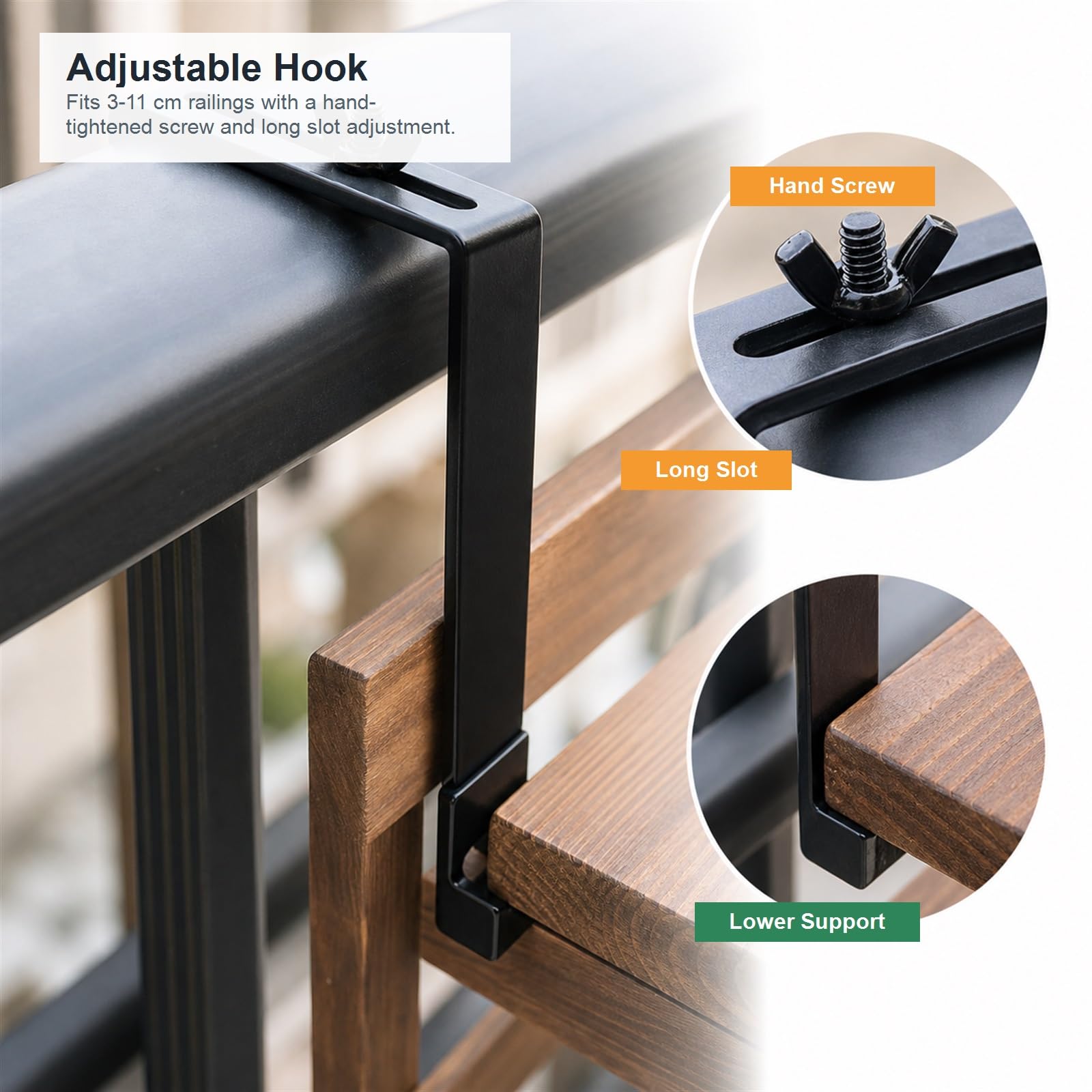 Tavolo sospeso da Balcone Tavolo da Appendere Ringhiera Tavolo Sospeso Pieghevole in per Ringhiera del Balcone Salvaspazio Facile da Pulire per terrazza,Giardino,Balcone e Veranda