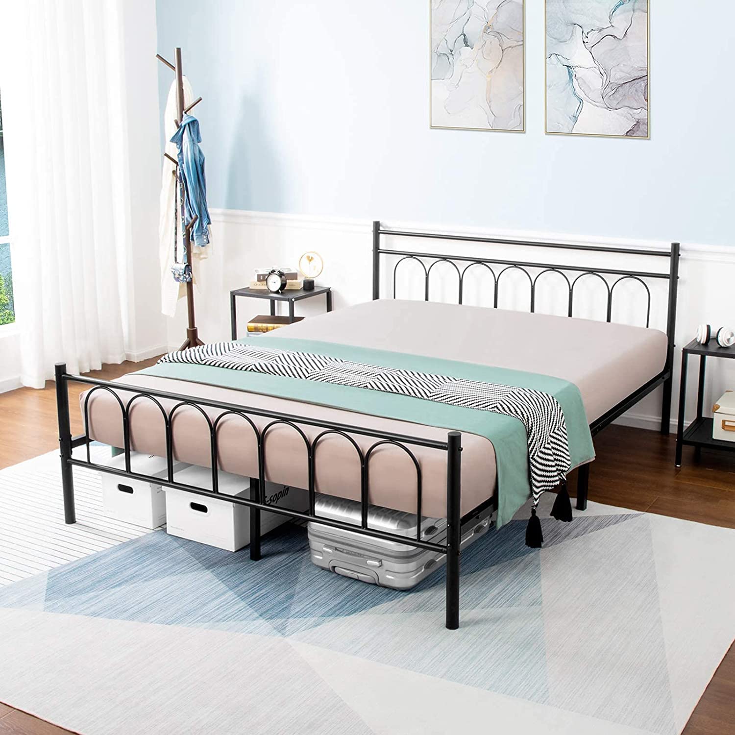 bed metal frame double