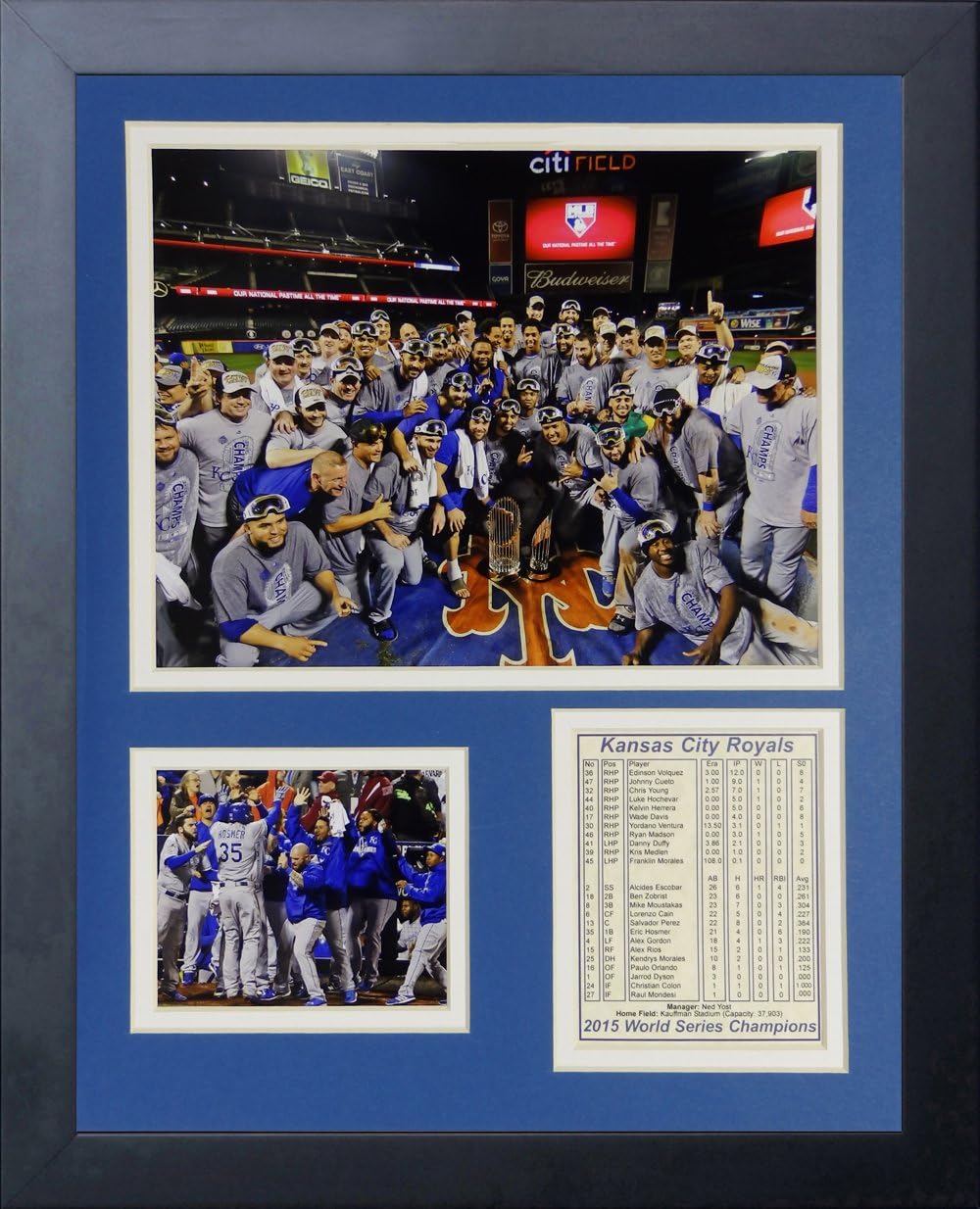 Legends Never Die MLB Kansas City Royals 2015 World Series Champions Mound Framed Photo Collage