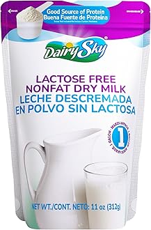 Lactose Free Milk Powder 11 Oz - Non GMO Fat Free Powdered Milk for Baking & Coffee, Kosher with Protein & Calcium, Great Substitute for Liquid Milk, RBST Hormone - Free - 1 Pack