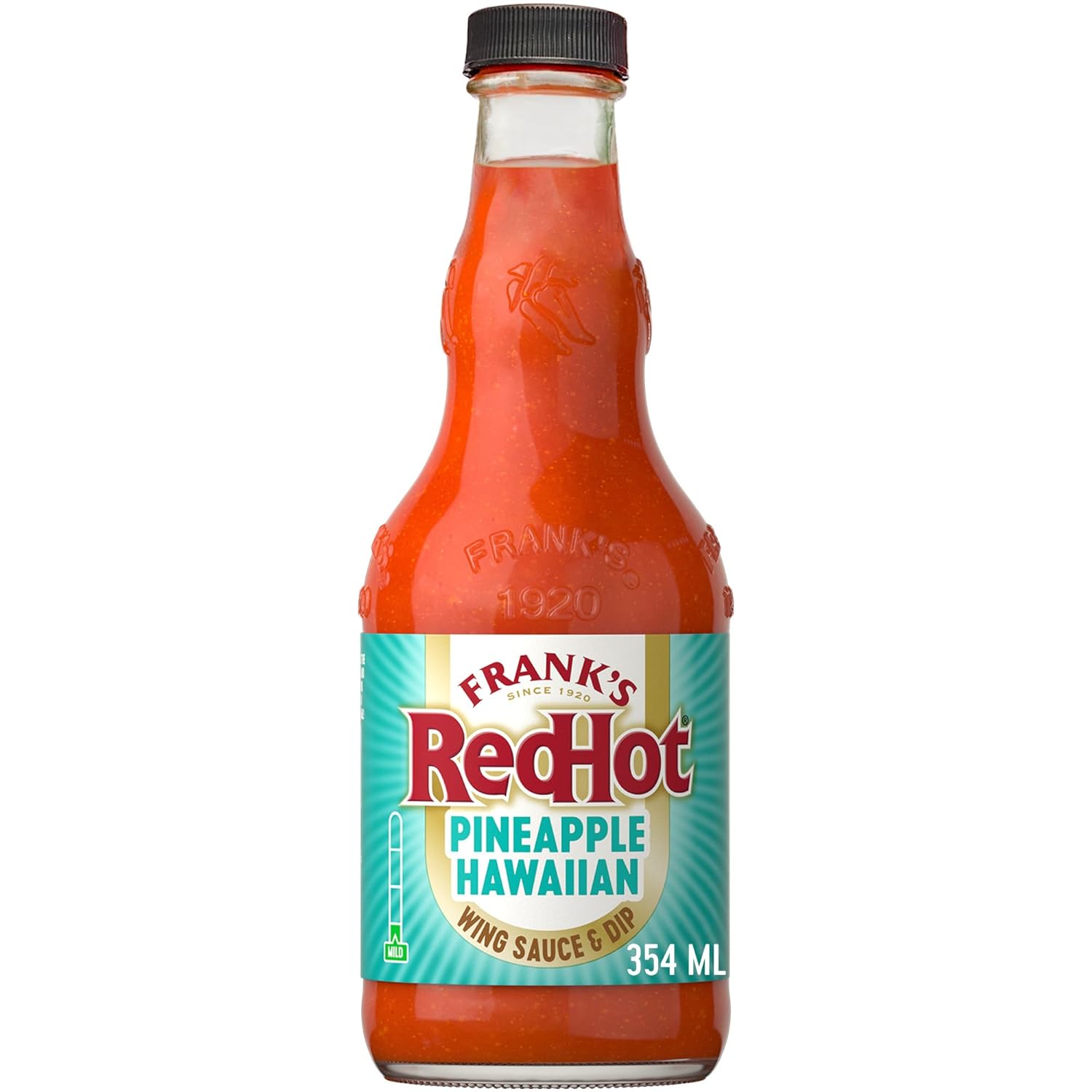 Frank’s RedHot Wing Sauce & Dip, Pineapple Hawaiian, Tropical, Sweet Mild Heat, Toss, Top, or Dip with Chicken Wings, Shrimp, Rice Bowls, and Fish Tacos, 12 fl oz (Pack of 6)
