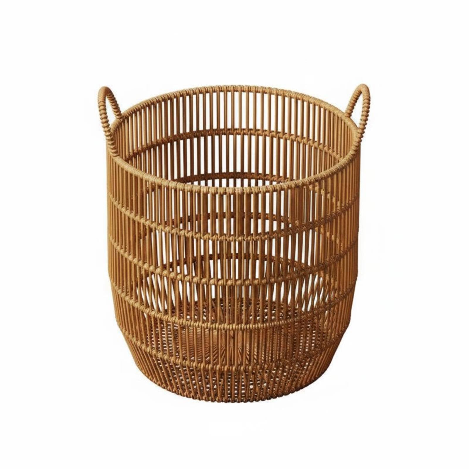 2 Pieces Large Laundry Basket Handles Woven Laundry Hamper Easy to Carry Rattan Clothes Basket for Bedroom, Closet, S-image-37