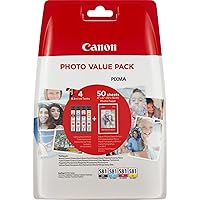 Canon CLI-581 XL C M Y BK Confezione da 4 Cartucce d'inchiostro capacità XL (Nero)