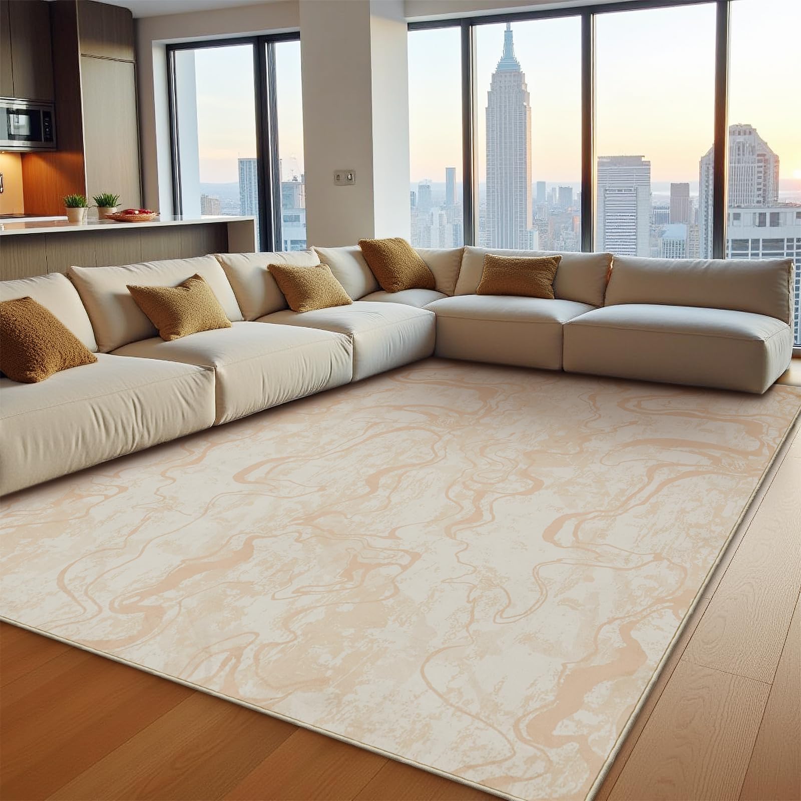 Vasip Teppich Wohnzimmer 80x150cm, Waschbarer Kurzflor Teppi