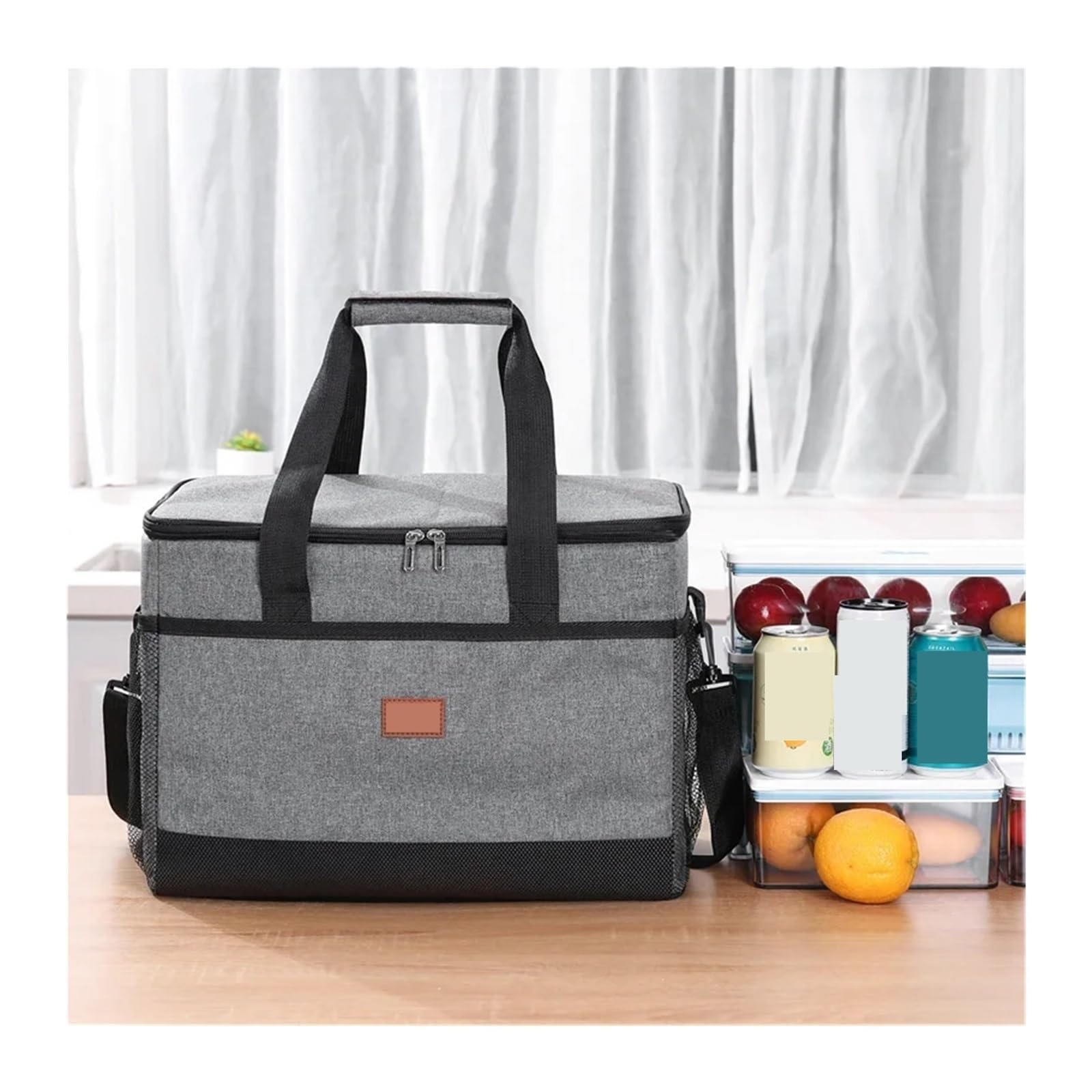 Bolsas térmicas, Bolsa isotérmica de reparto de comida multicolor 42x28x31cm(Grey)