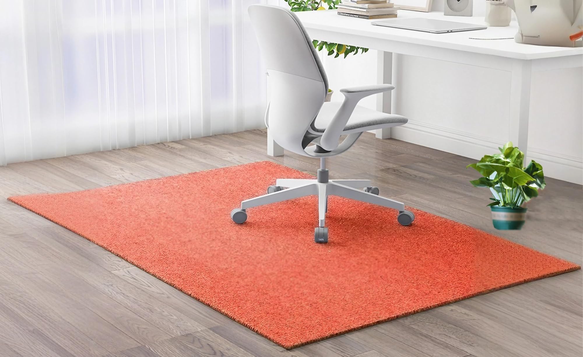 Tappeto Sedia Ufficio Antiscivolo Impermeabile Lavabile, Tappetino Insonorizzazione per Decorazione Sala Giochi, Polyester+TPE Tappeto per Pavimenti Legno(Red,150 x 150 cm)
