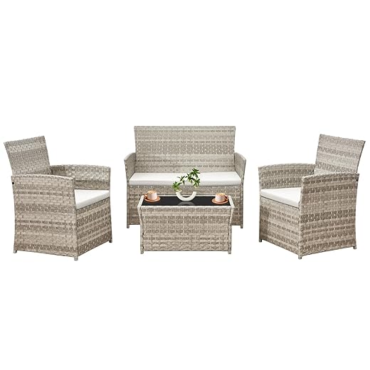 4-Piece Grey Garden Furniture Set by Yaangagpe