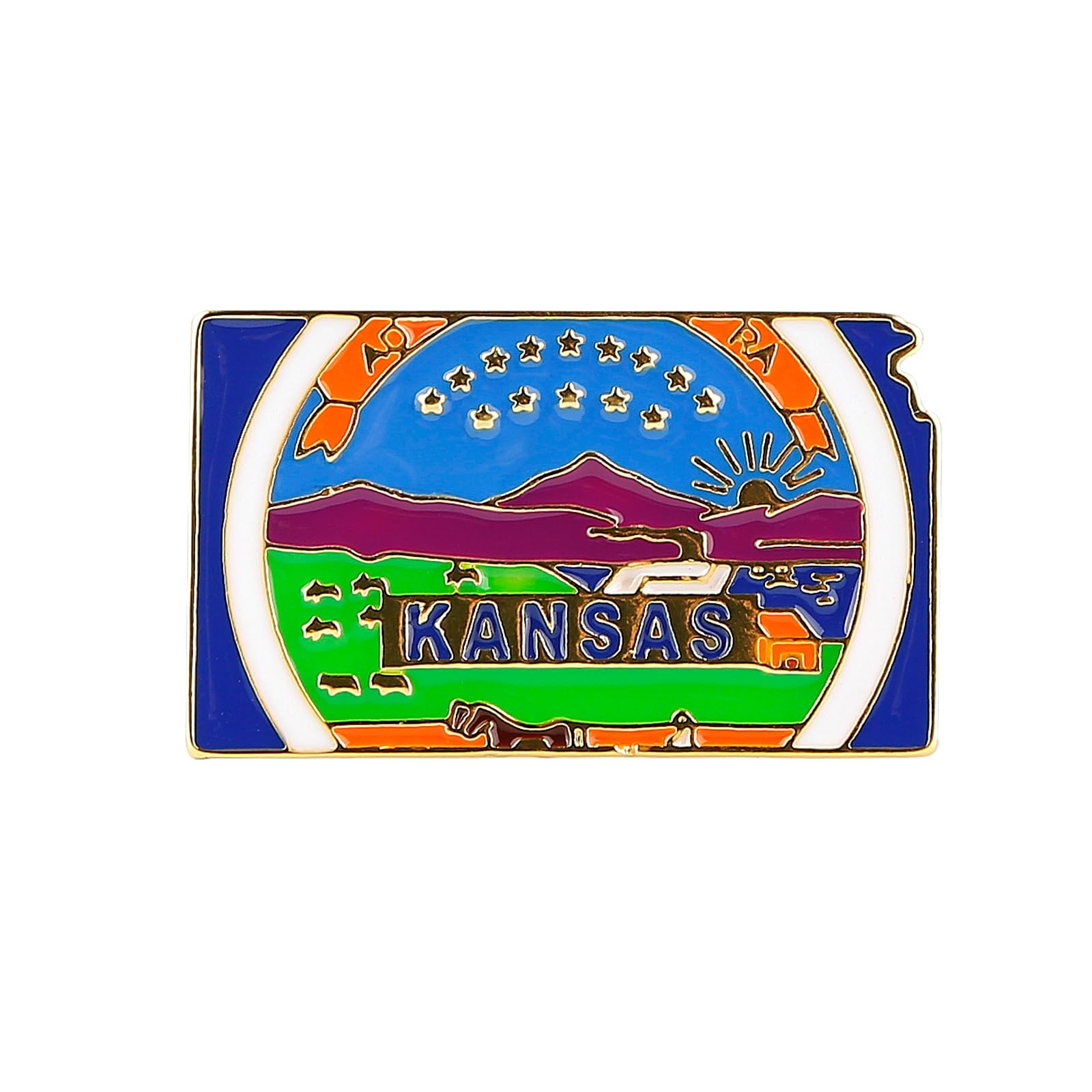 State Shaped Map Lapel Metal Pin Enamel Brooch Keepsake Beautifully Designed for Backpack Hat