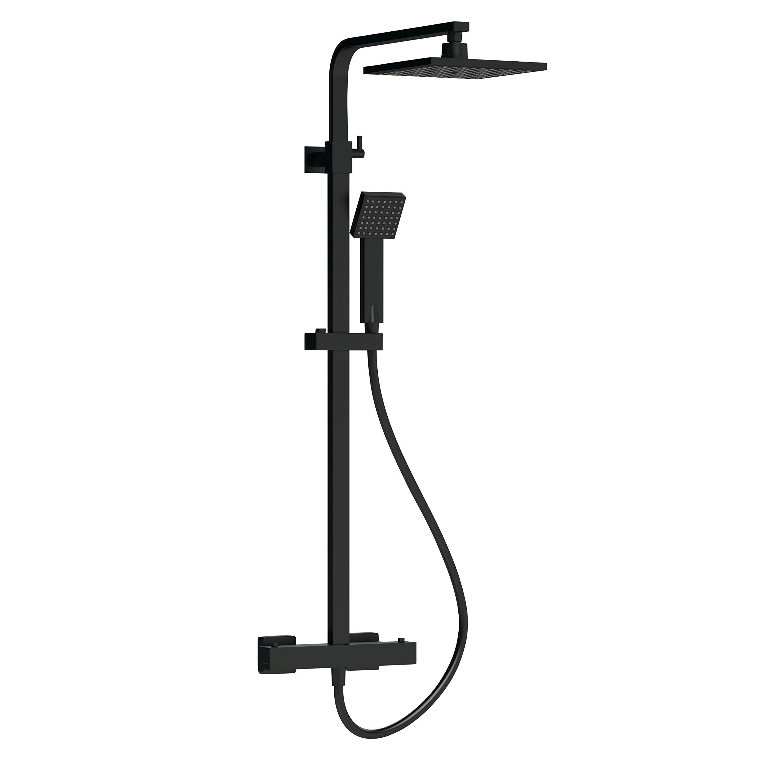 Nuie Square Thermostatic Bar Valve And Shower Kit