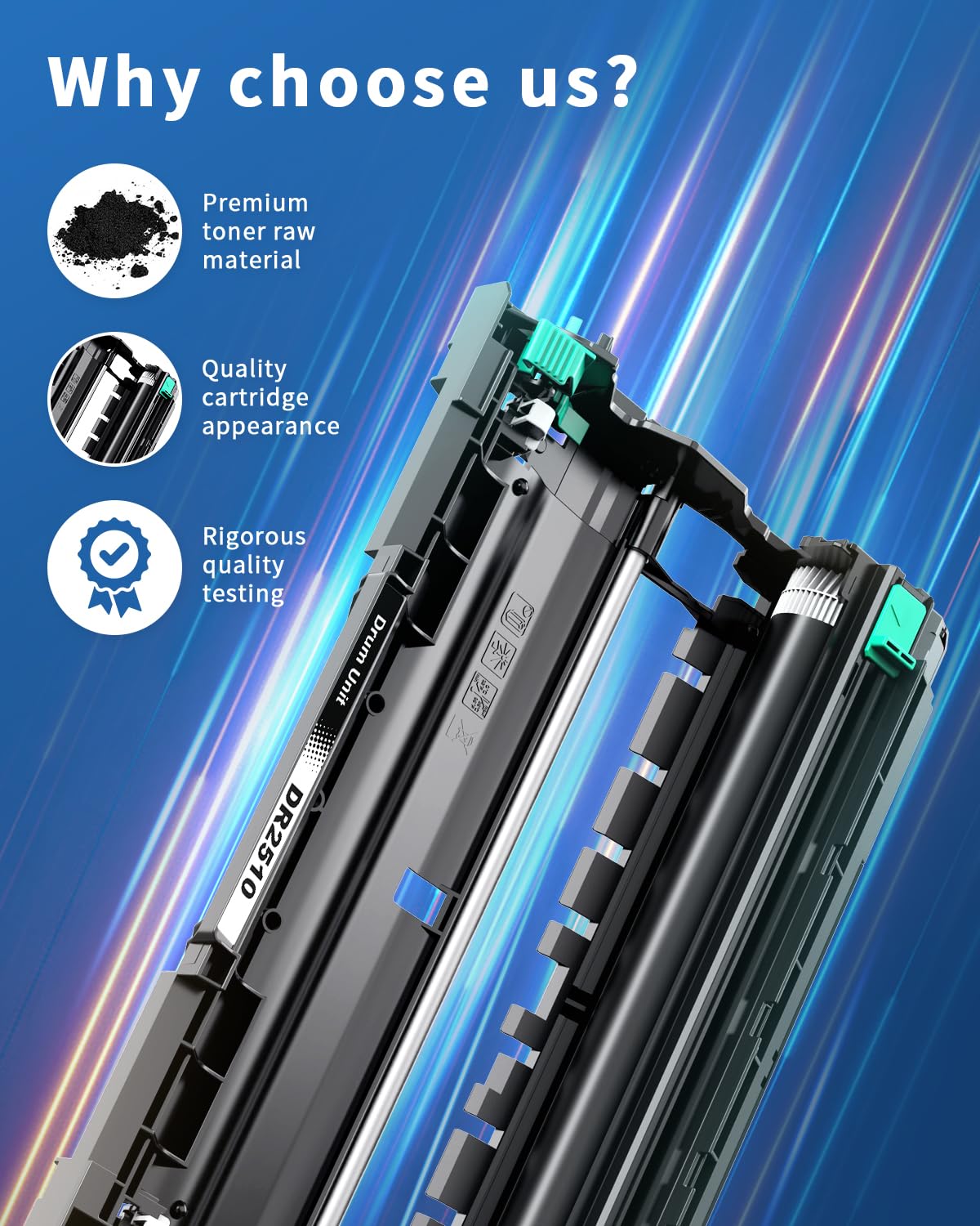 colorfly DR2510 DR-2510 Tamburo Compatibili per Brother DR 2510 per DCP-L2627DW HL-L2400DWE DCP-L2627DWXL DCP-L2620DW MFC-L2860DW DCP-L2665DW DCP-L2660DW MFC-L2860DWE DCP-L2627DWE (1 Nero Drum Unit )