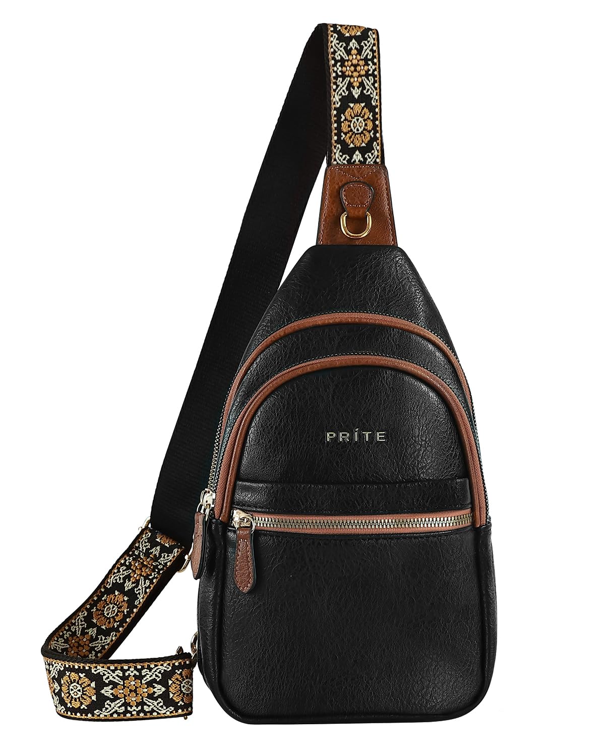 Leather Crossbody Sling Bag, Women, Travel Fanny Pack, Chest 