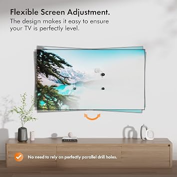 VonHaus TV Wall Bracket for 37-75 Screens, Ultra-Slim Flush TV Bracket, Picture Frame Flat to Wall Wire Mount, 55kg Capacity, Max VESA: 800x800mm