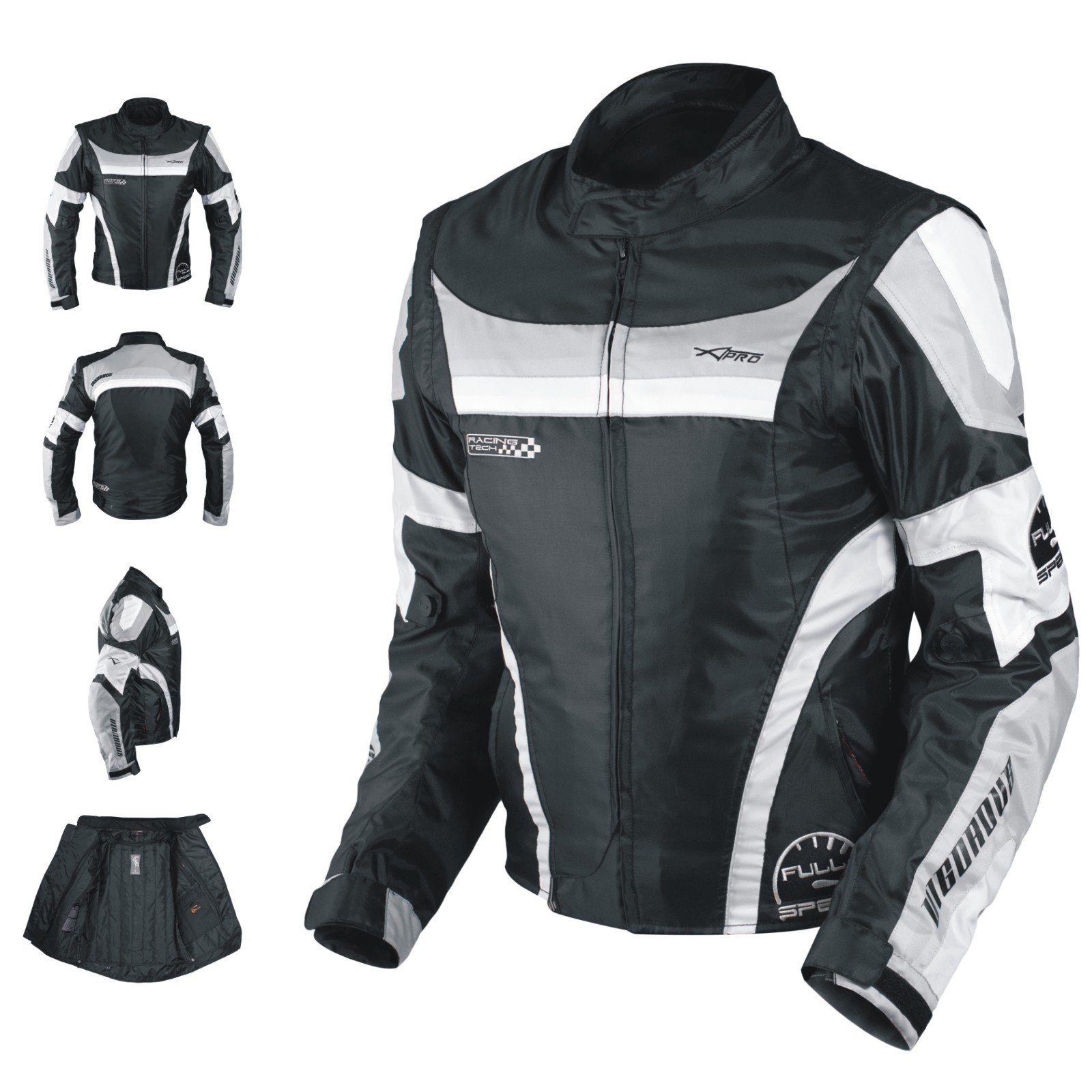 A-Pro Chaqueta de moto para mujer, nailon, Oxford, chaleco térmico reflectante