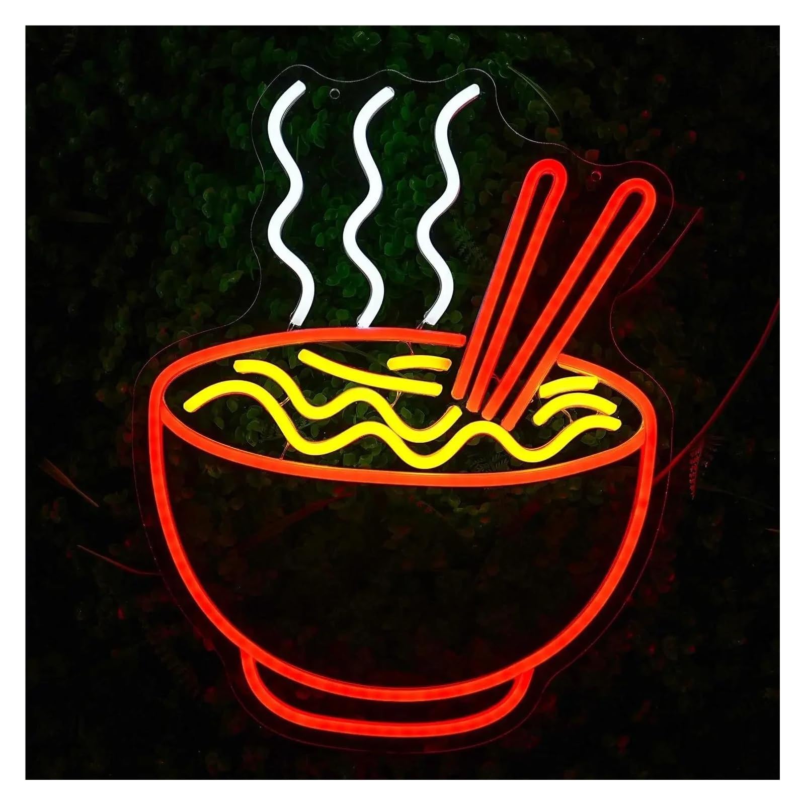 LEMST Signs Lamp Ramen Neon Sign for Japanese Restaurant Noodle Shop Home Bar Kitchen Room Cafe Wall Decoration 30x38.3cm