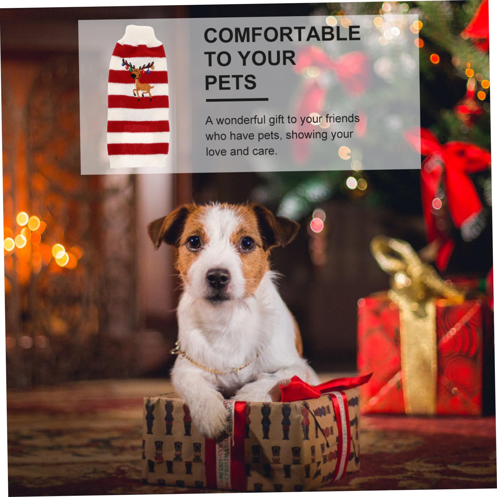 BESPORTBLE Suéter de Punto para Perro de Navidad Suéter de Mascotas de Invierno Color Rojo para Fiestas de Perros