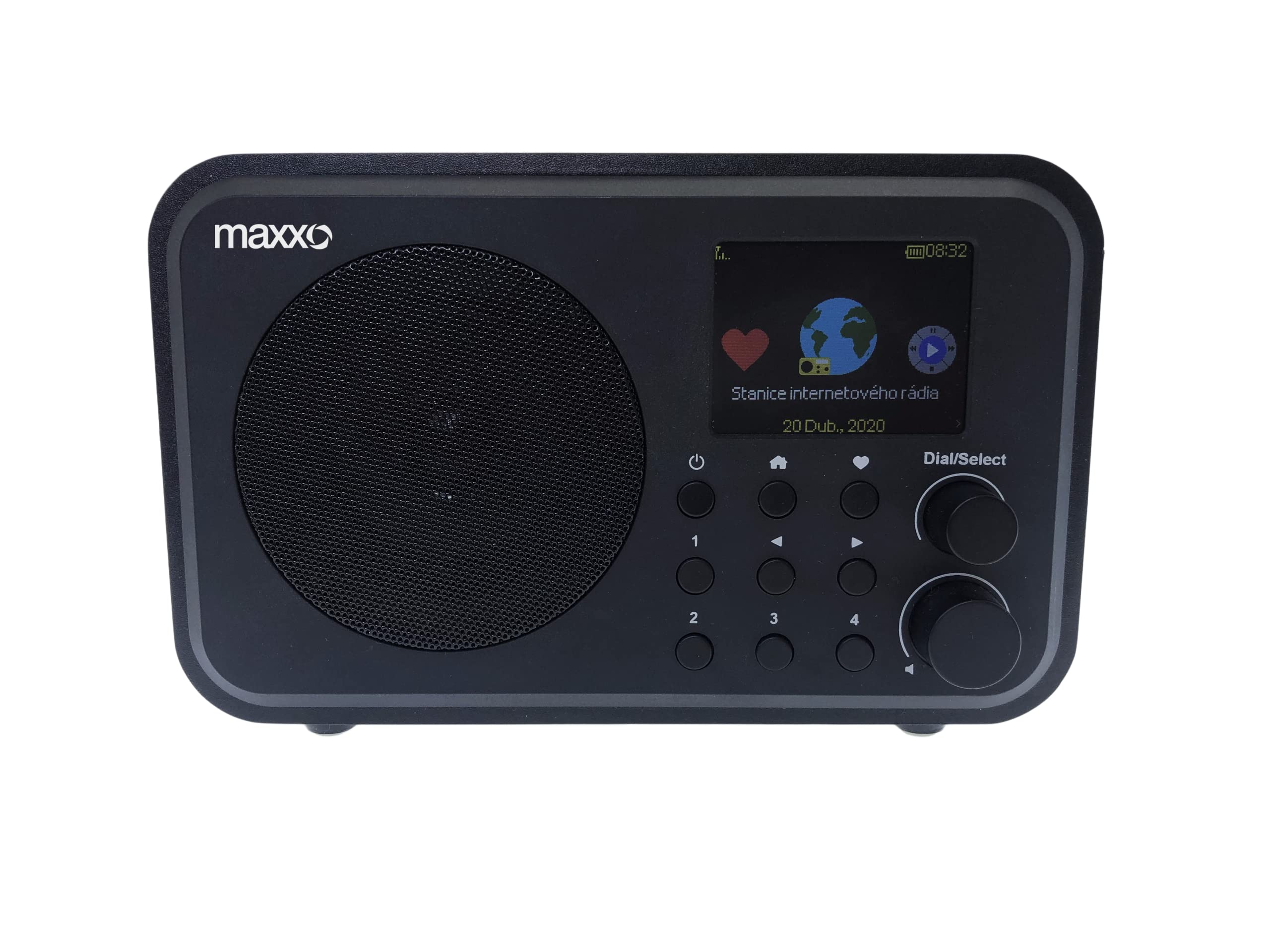 Maxxo DT02 Tragbares DAB + UKW InternetRadio WiFi Bluetooth Lautsprecher klein Digitalradio mit wiederaufladbarem batteriebetrieben Akku 2,4" TFT-Farbdisplay