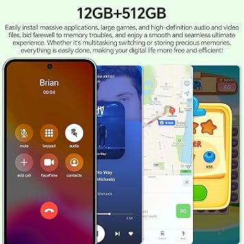 I55 Ultra Unlocked Cell Phone, Snapdragon 888 Android Unlocked Phones, 5G Smartphone, 12GB+512GB, 5000mAh Battery, 48MP+108MP Camera, 6.8 WQHD+ Display, Dual SIM/GPS/WiFi
