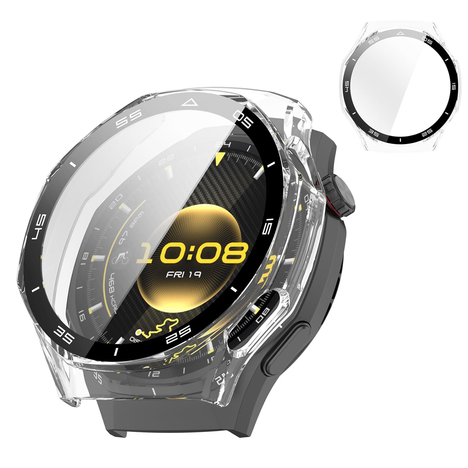 [2026新登場] KANOYO For ファーウェイHUAWEI WATCH GT6 Pro 46mm 専用ケース 保護カバー 耐衝撃 落下防止 高感度 全面保護 取り付け簡単 PC+強化ガラス ファーウェイGT6 Pro対応 (クリア)