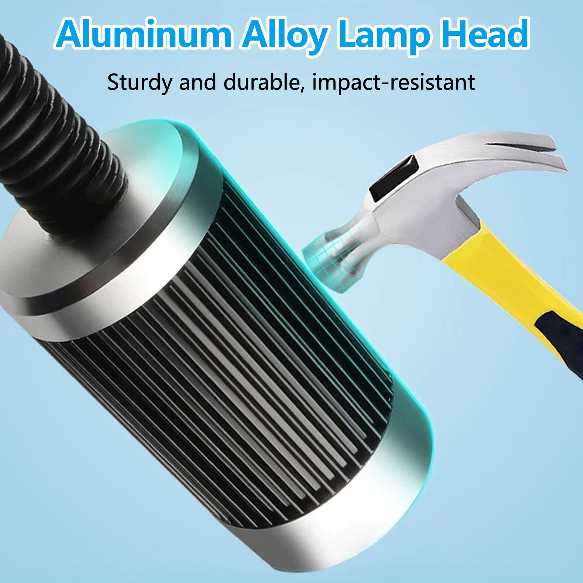 Elastyczna Lampa Robocza LED z Giętkim Ramieniem do Maszyn CNC, Wykonana z Odpornego na Uderzenia Aluminium, do Tokarek, Frezarek i Wiertarek Stołowych(24-36V,800mm/31.5in)