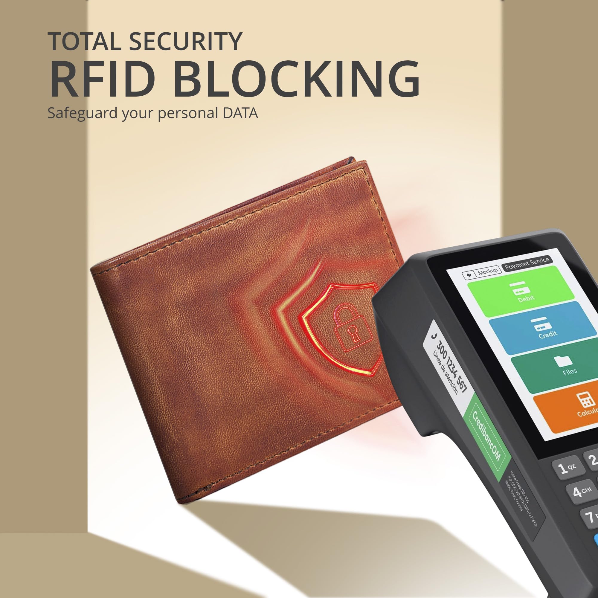 Oak Leathers Leather Wallet for Men - RFID Bifold Wallets with 9 Credit Cards 1 ID Window Slim Minimalist Front Pocket Gift For Men, Vintage Tan, Small, Wallet