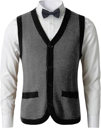 Mens Big & Tall Argyle Sweater Vest V-Neck Button Front Wool Blend Machine Washable