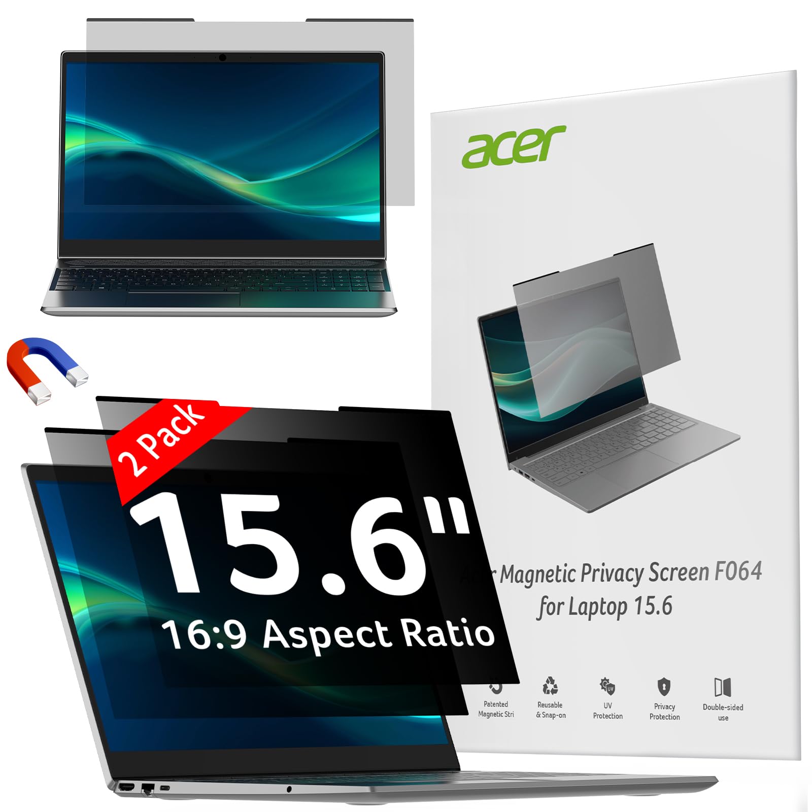 Acer 2-Pack Laptop Privacy Screen 15.6 Inch 16:9