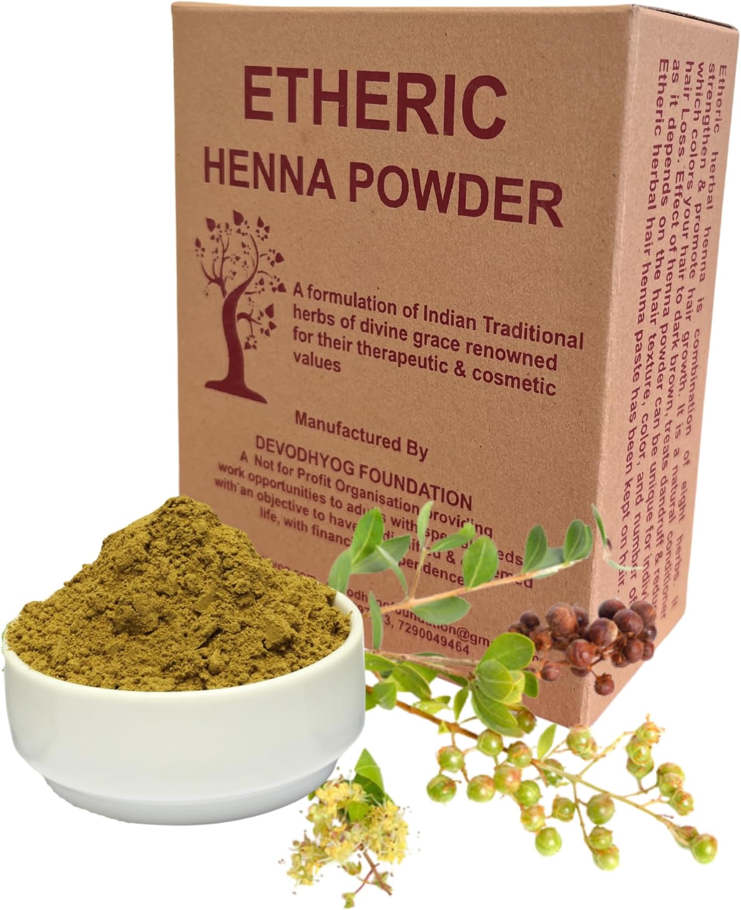 Etheric Herbal Henna -Menhdi, Hair Care & Colour Powder for Hair, Treatment, AShining & Conditioning