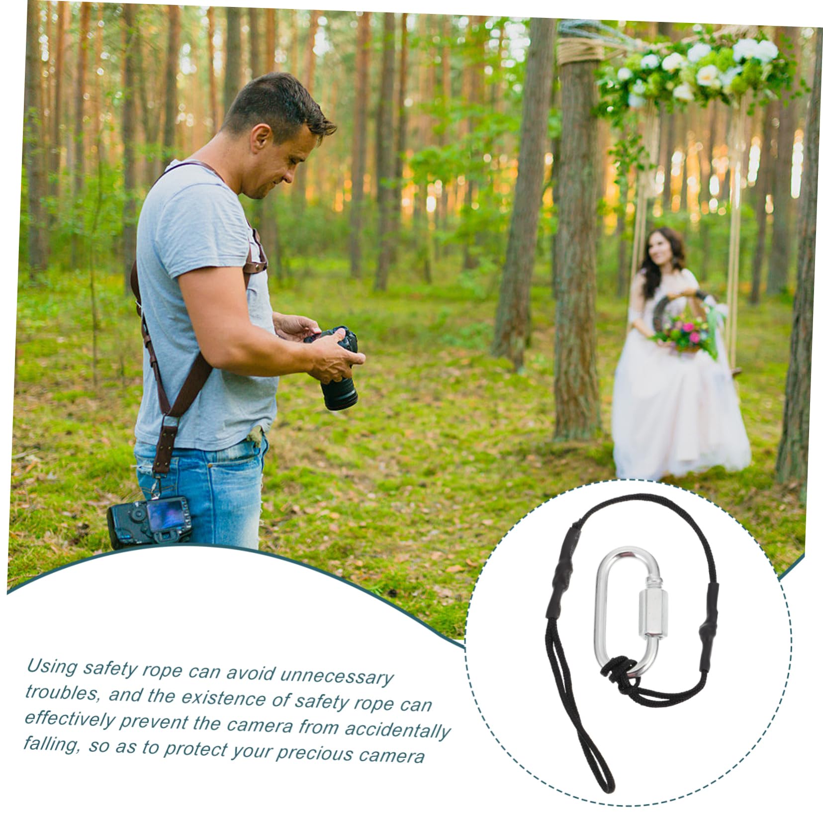 NUOBESTY Correa De Seguridad Para Cámara Strap De Cuello Y Muñeca Accesorio Resistente Con Gancho Instalación Y Alta Resistencia Piezas
