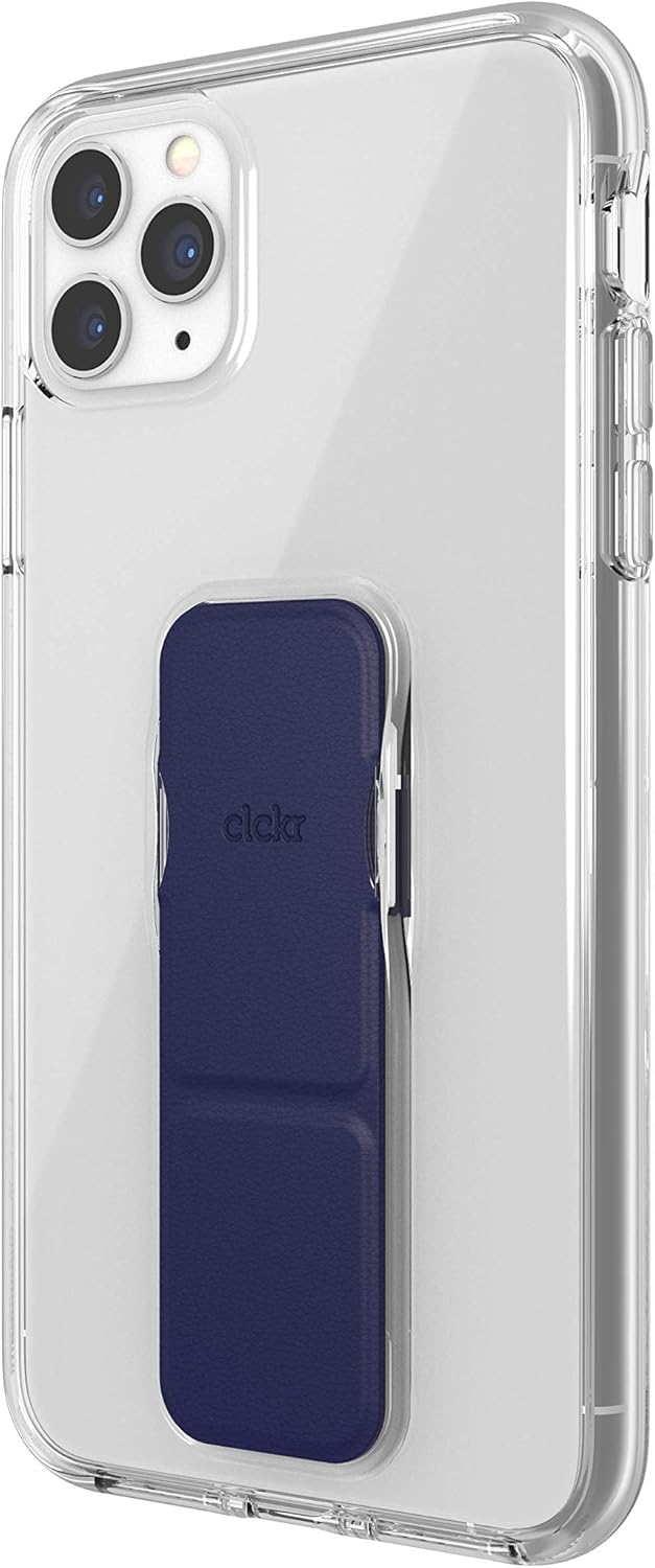 New Arrivals CLCKR Compatible with iPhone 11 Pro Max Case with Kickstand, Phone Grip and Expanding Stand, Cell Phone Cover with Phone Grip Holder, Smooth Blue