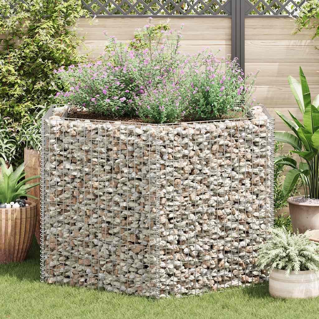 Sechseckiges Gabionen-Hochbeet 160x140x100 cm, robuster Steinkorb aus verzinktem Stahl für Garten und Hof, stabiles Drahtgitter-Blumenbeet als Beeteinfassung
