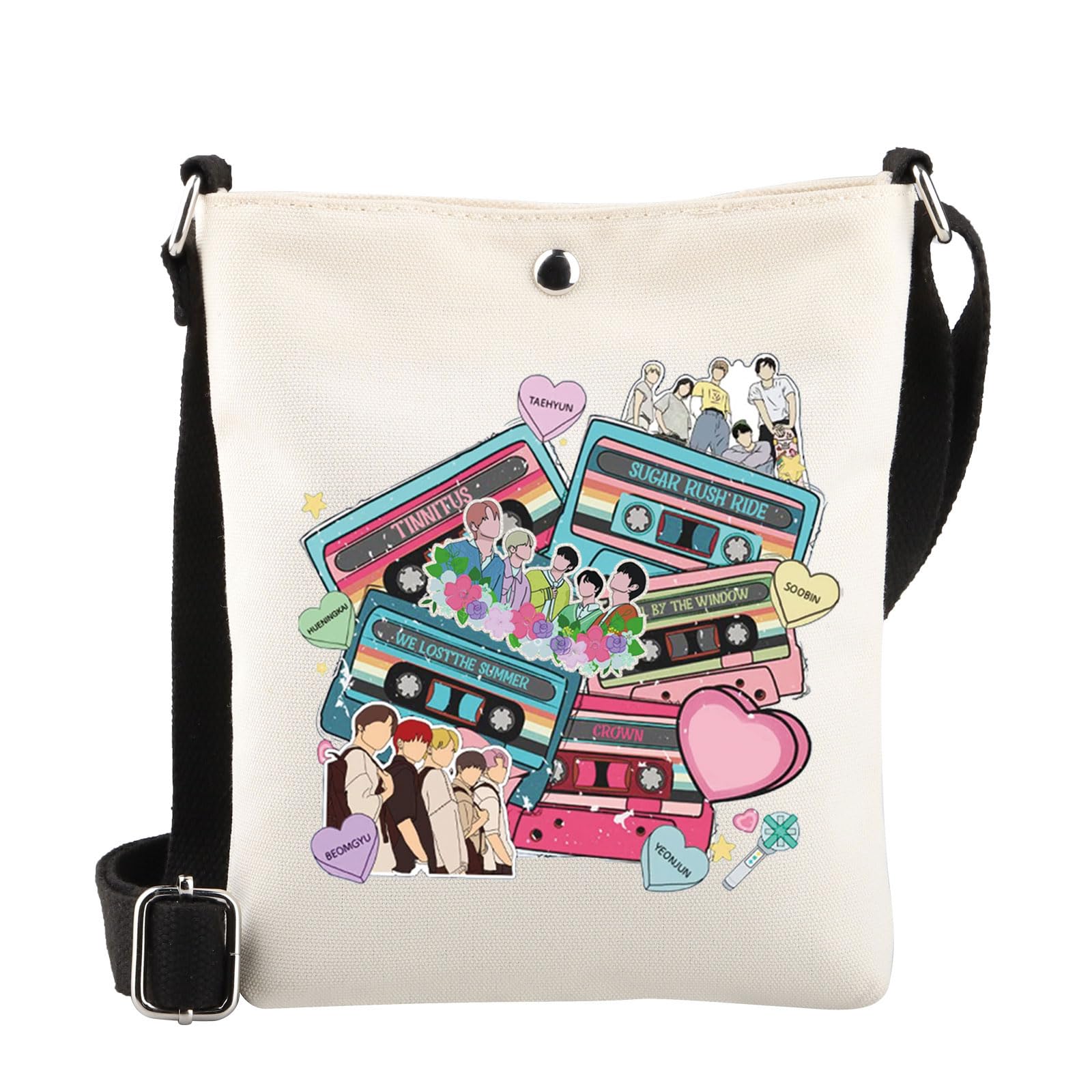 WSNANG Korean Group Canvas Crossbody Bag K-pop Fans MOA Gift K-pop Music Lover Gift Korean Group Merchandise K-pop Gift