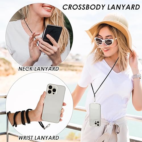 Miniatura 2 de Cordón ajustable para teléfono con 3 parches para teléfono, cordón cruzado compatible con la mayoría de teléfonos