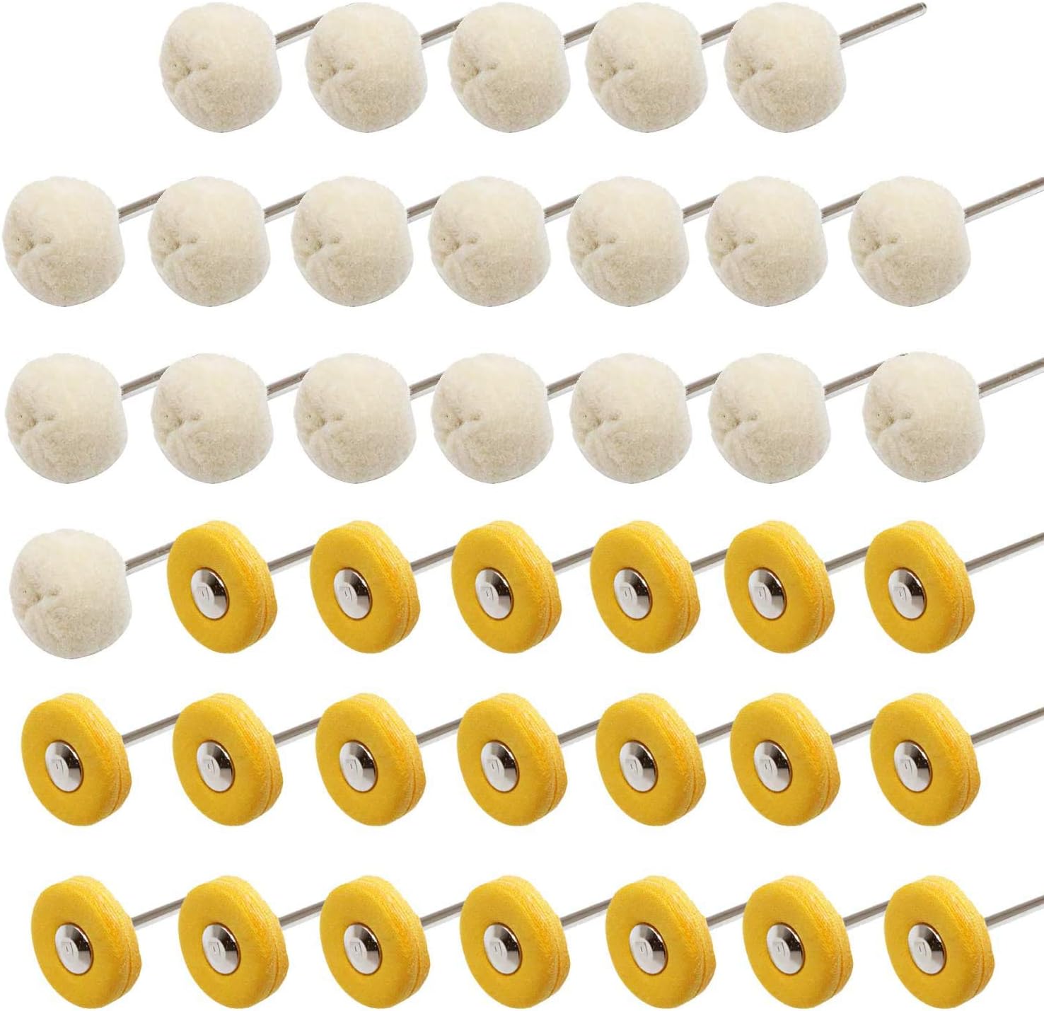 Polishing Buffing Wheel Set Cotton Little Buff Wheel for Rotary Drill Tool Accessories Watch Jewelry Polish Buffer Kit 3 MM Mandrel 40 Pieces