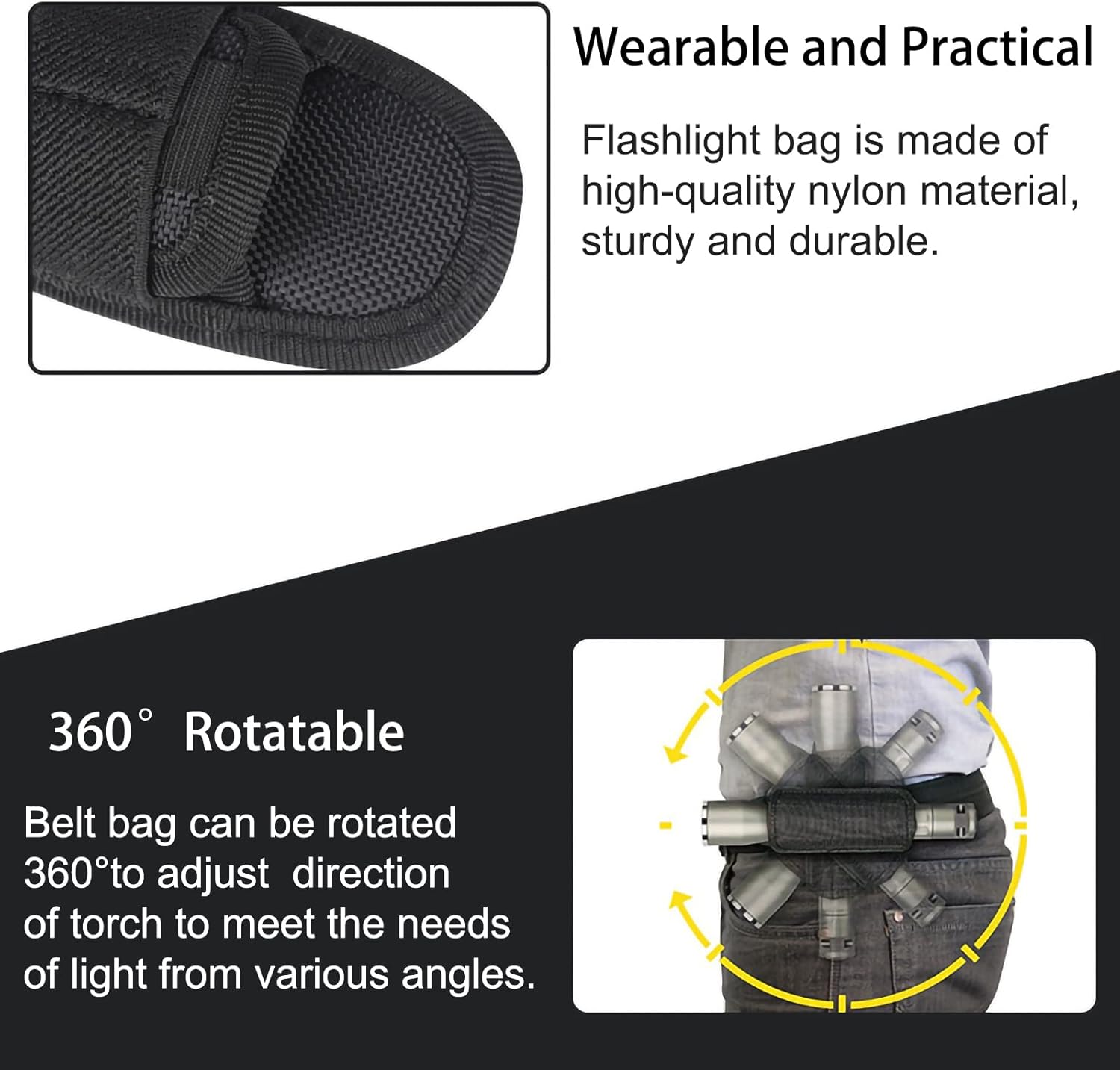 Super Bright 2000 Lumen LED Torch 501B with 360° Rotatable Nylon