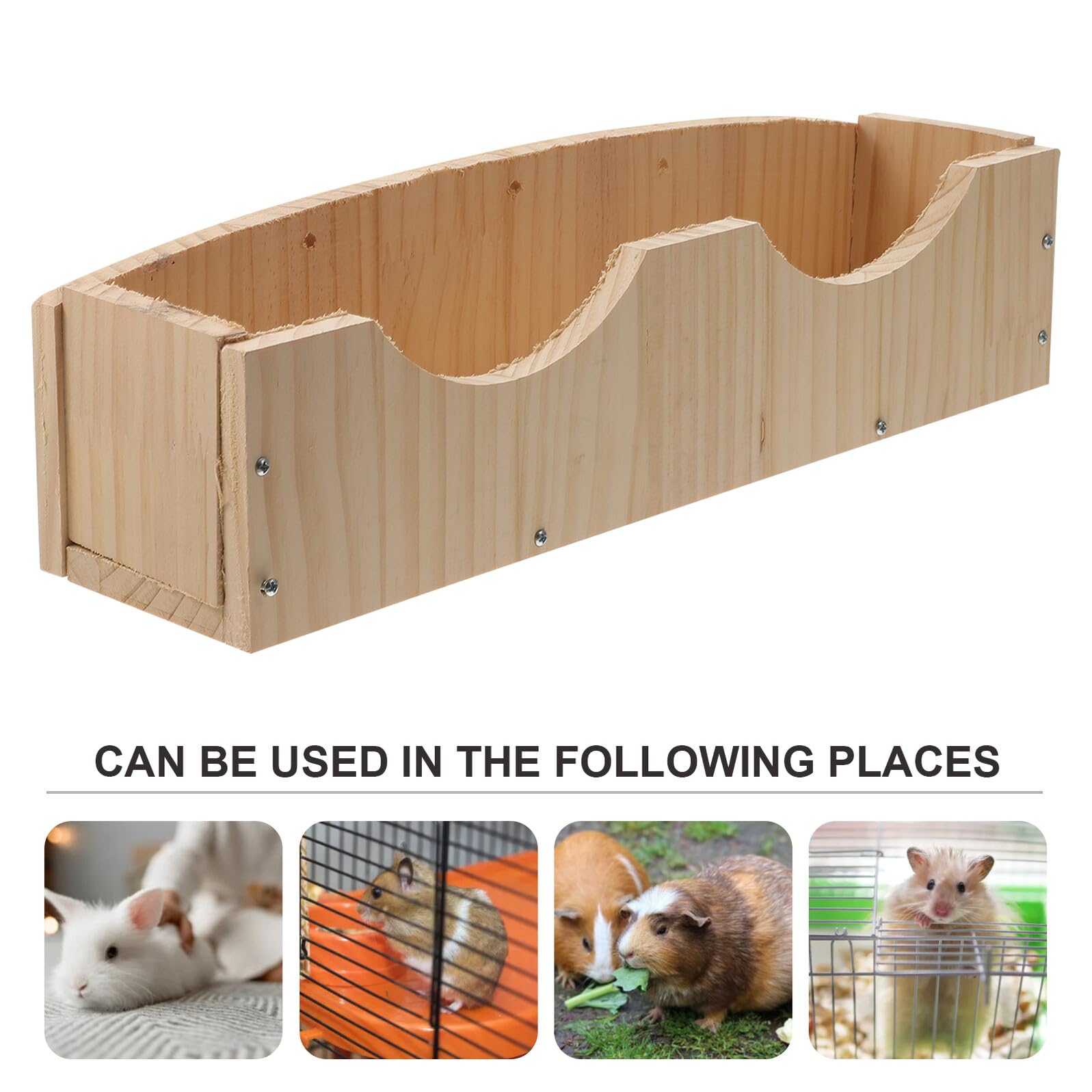 Toyvian Holz Futternapf mit Fixator für Meerschweinchen und Kleine Tiere Leichter Zugang Stabiler Hamsterbehälter in Khaki für Einfachen Gebrauch im Tierbedarf