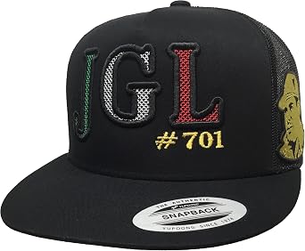 Mexico JGL Black el Chapo Guzman 2 Logos hat Black mesh Snapback
