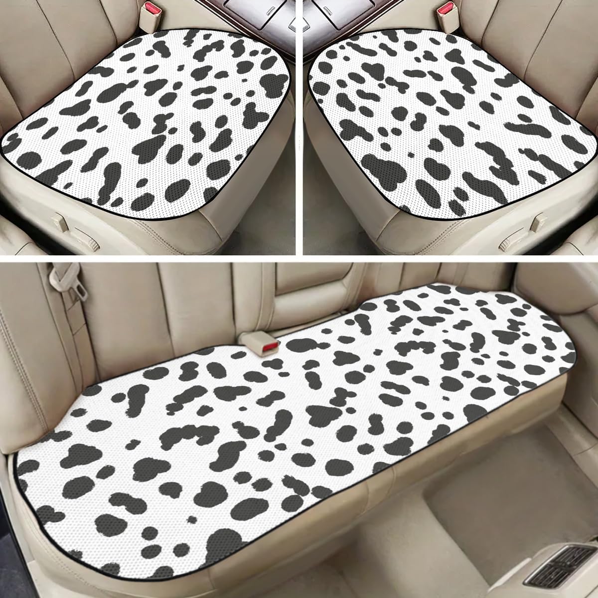 Amazon.co.jp: カーシートクッション 3枚組 ダルメシアン柄 車用シート