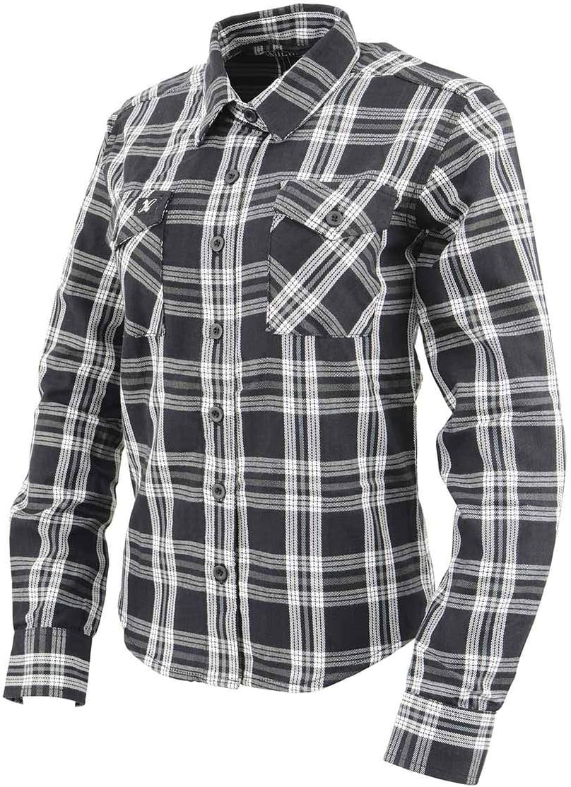 Milwaukee Leather Women’s Classic Long Sleeve Plaid Flannel Shirt - 100% Cotton Button-Down Casual Wear