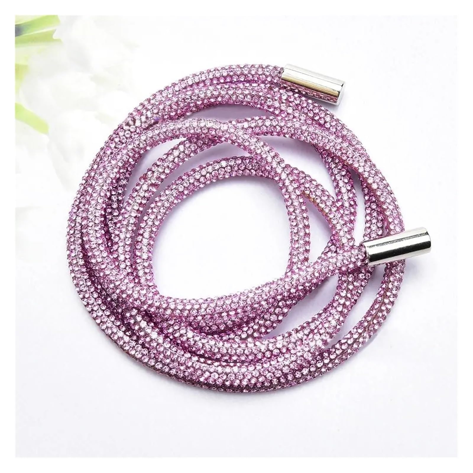FGJsfhrDTU Drawstring replacement, Rhinestone Drawstring Cord Replacement 120cm 6mm Multicolor(Roze)