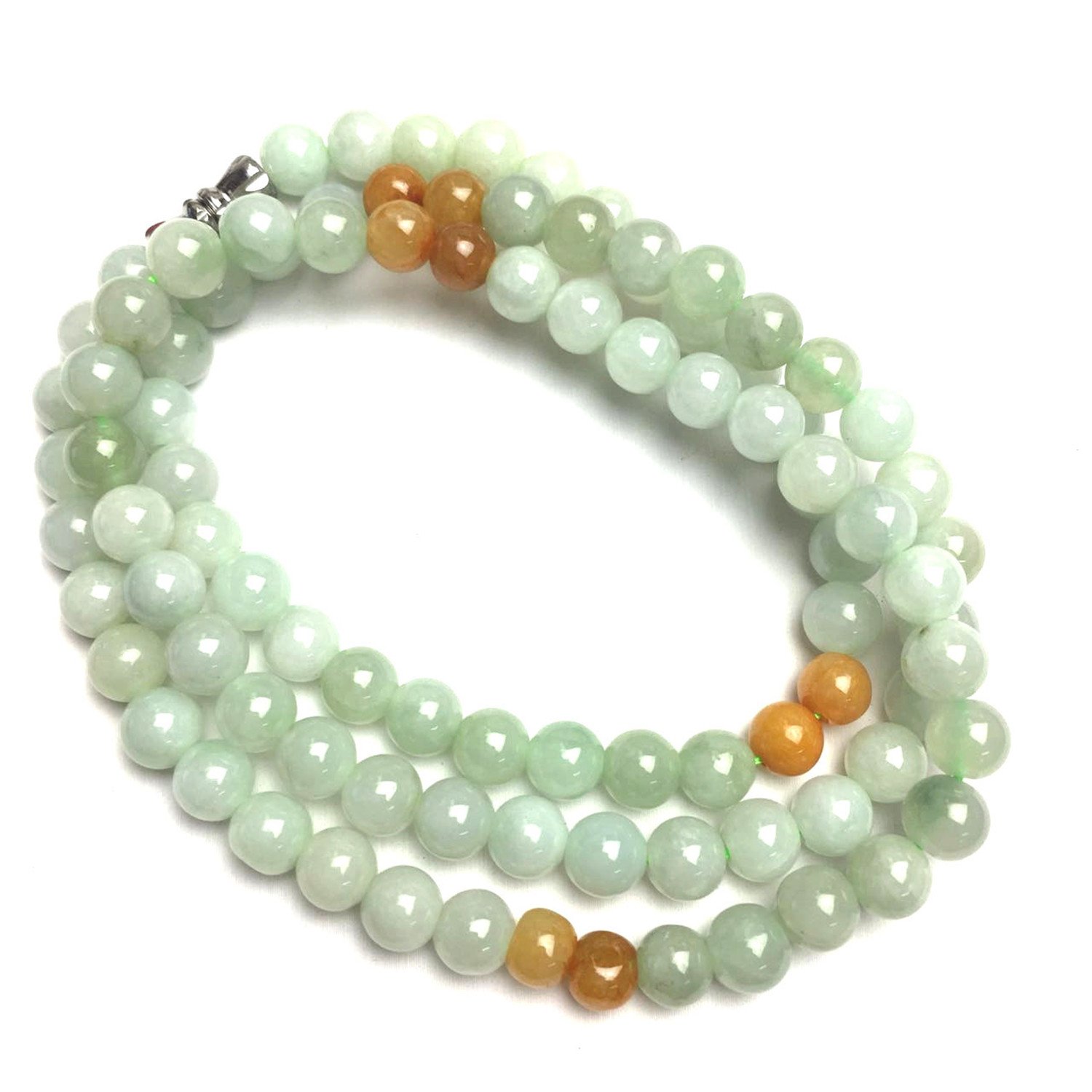 Collier en perles naturelles de jade véritable et finitions luxe