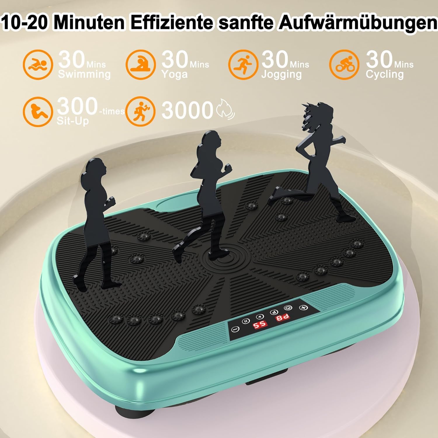 Plataforma vibratoria para el hogar, 99 intensidades de vibración + 10 programas de entrenamiento, dispositivo de entrenamiento de cuerpo completo para el desarrollo muscular y la pérdida de