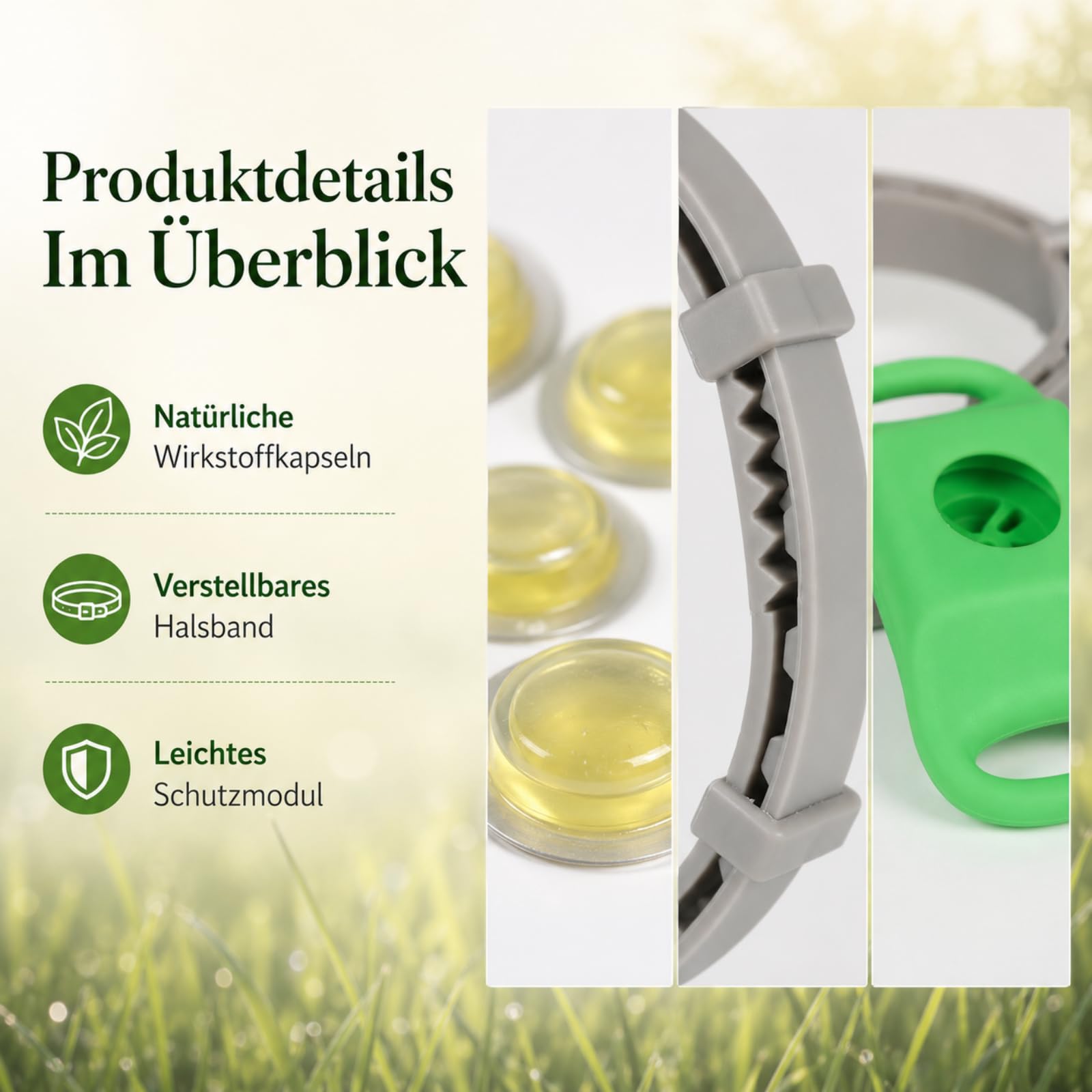 Hundehalsbandtags Für Kleine, Mittelgroße Und Große Hunde Zeckenschutz Hund Halsband, Zeckenhalsband Für Hunde Ohne Chemie, Pflanzlicher Abwehr Anhänger Gegen Flöhe Und Zecken Für Spaziergang (1PCS)