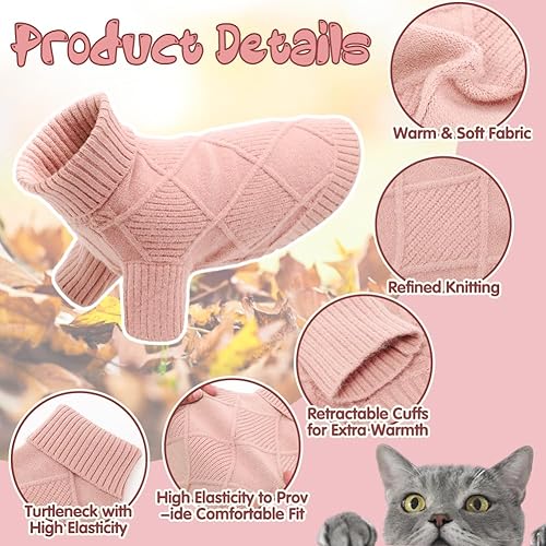 Miniatura 2 de EMUST Suéter para perros, suéter de punto de Navidad para perro con cuello alto, suéter elástico para perro mediano para bulldog francés, perros