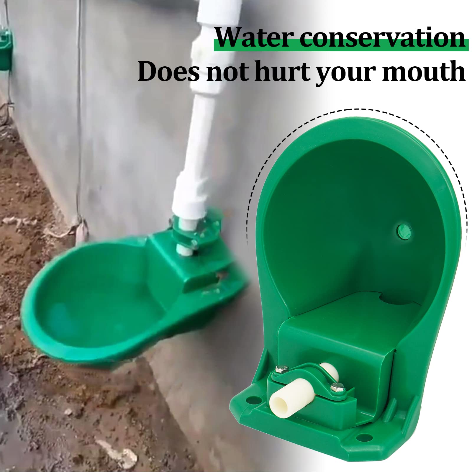Abbeveratoio per Pecore, Abbeveratoio Automatico per Bestiame Verde, Adatto per Pecore, Capre, Maiali, Cani, Confezione Da 2