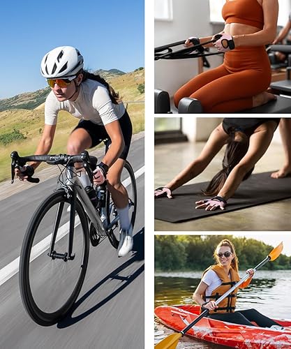 Miniatura 5 de sunnex Guantes de gimnasio para mujeres y hombres, entrenamiento sin dedos para levantamiento de pesas, ligeros y transpirables para deportes