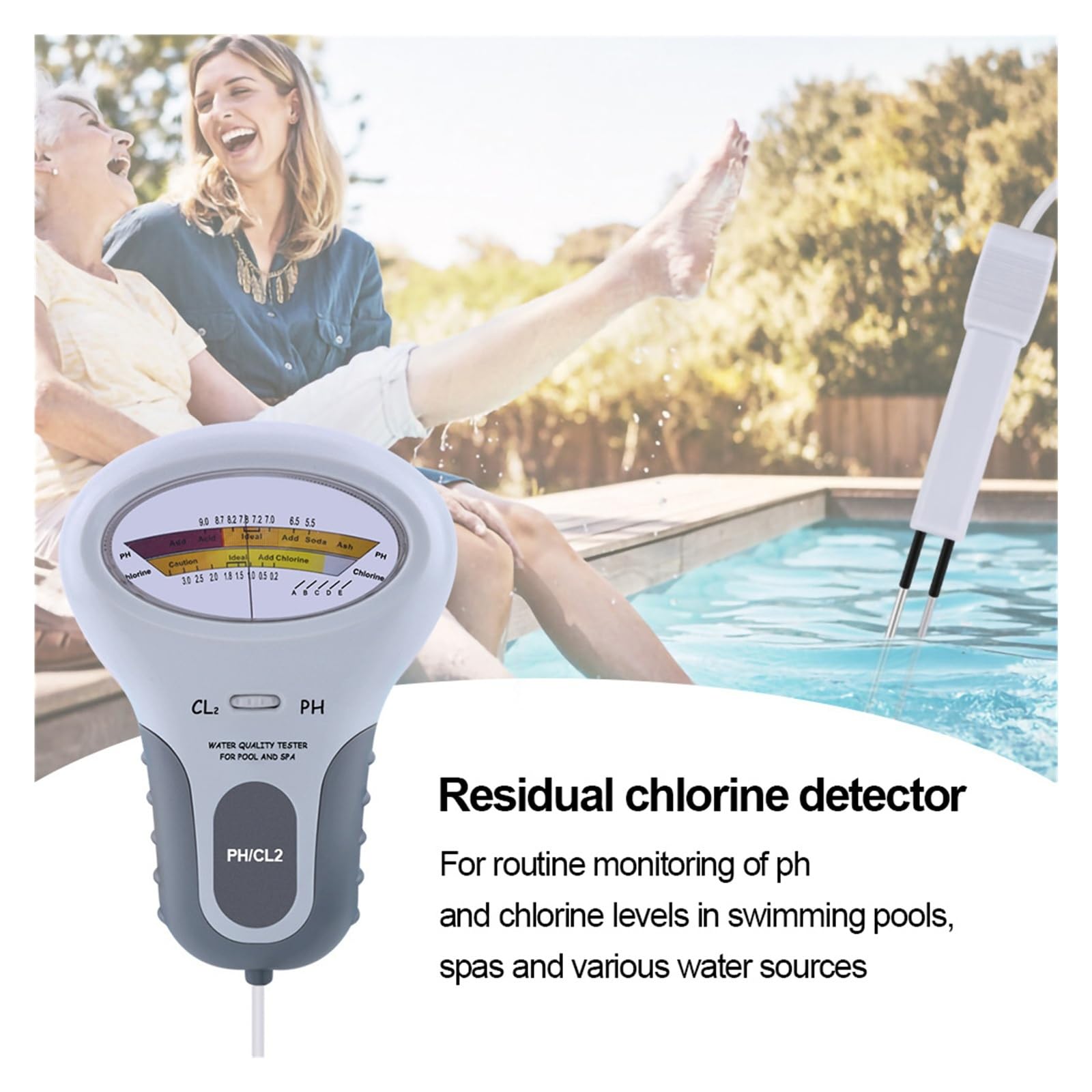 Medidor de Cloro Residual portátil 2 en 1 PC-102, medidor de pH y Calidad del Agua