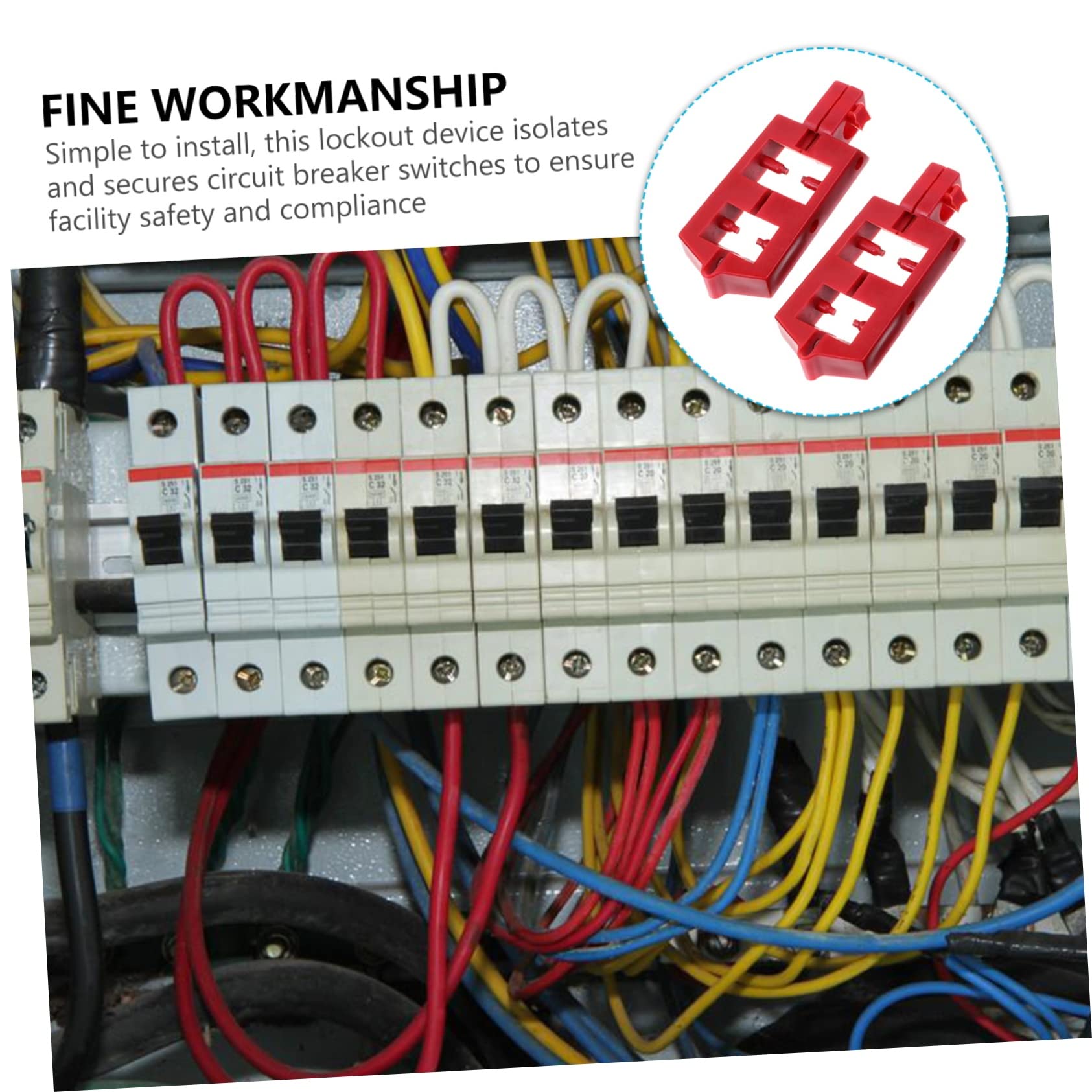 VILLFUL 2pcs Breaker Lock Electrical Circuit Nametags Circuit Tagout Lock Out Electrical Device Locks Mini Labels Circuit Breaker Protector Circuit Breakers Aitags Plastic Red