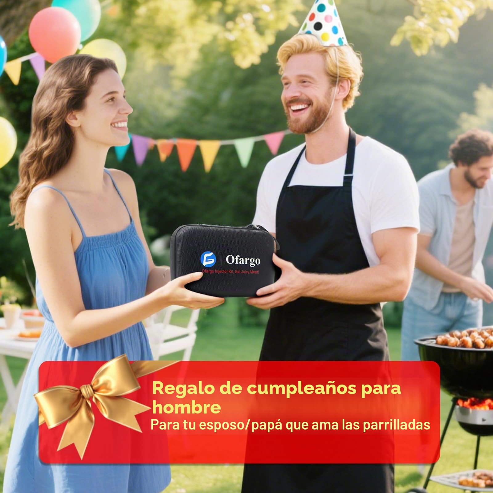 Ofargo Inyector de Condimento con 4 agujas de adobo, Se Utiliza para el Condimento de Carnes Como Carne de res, Pollo, Pavo; Jeringuilla Cocina 60 ml/2 oz; Con bolsa de EVA para guardarlo fácilmente