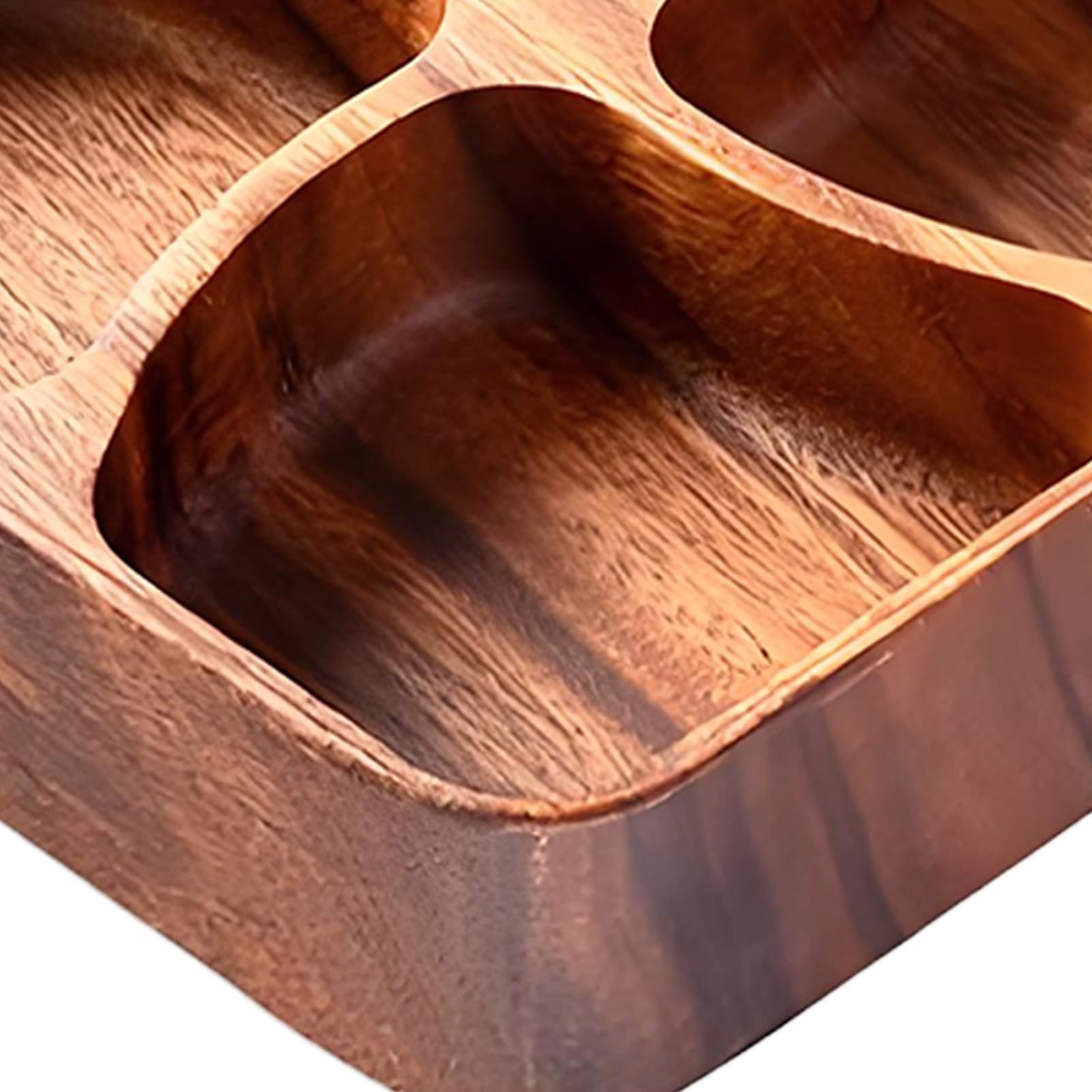 Set di ciotole per snack in legno a 4 scomparti, sicuro e delicato, per antipasti per familiari e amici, perfetto per feste a base di noci, decorazione per la casa e la cucina